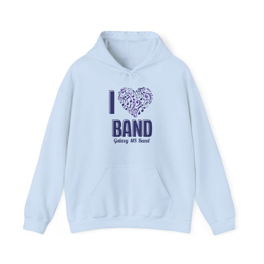 “I Heart Band” Unisex Heavy Blend™ Hooded Sweatshirt