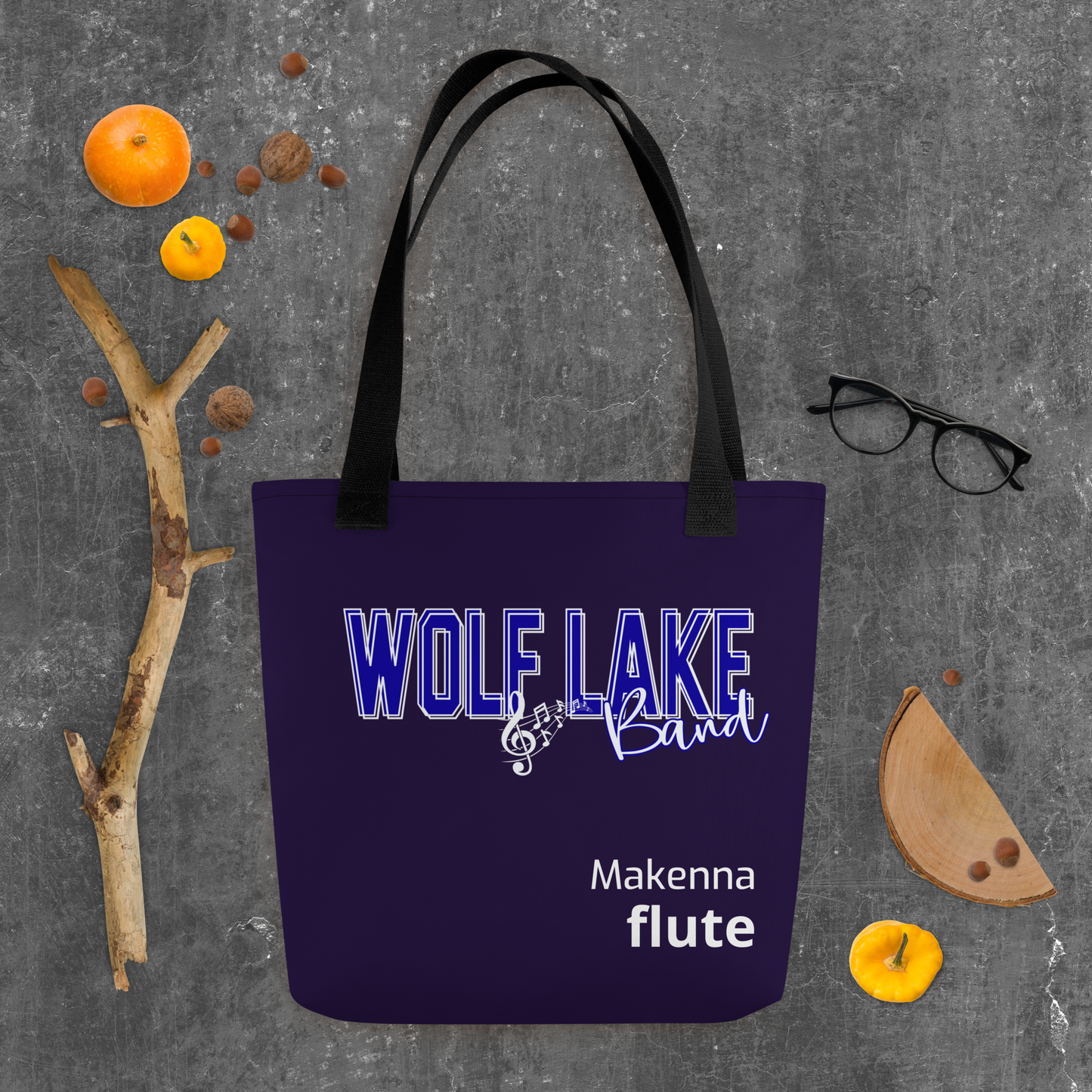 Wolf Lake Middle School Personalized Music Tote bag